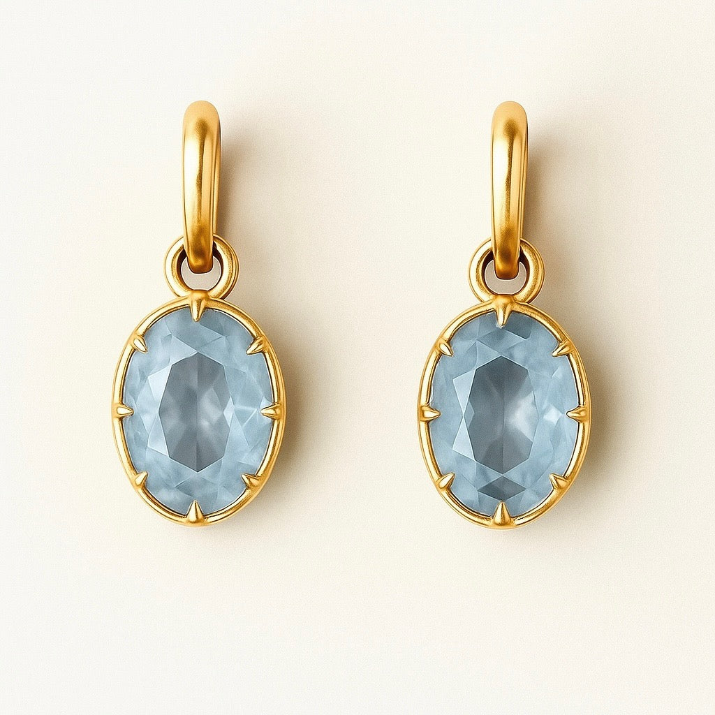 Mini pendentifs d'oreilles en aigue-marine