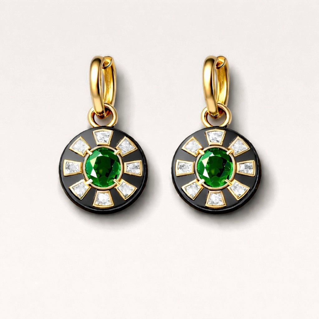 Tsavorite Deco Mini Ear Pendants