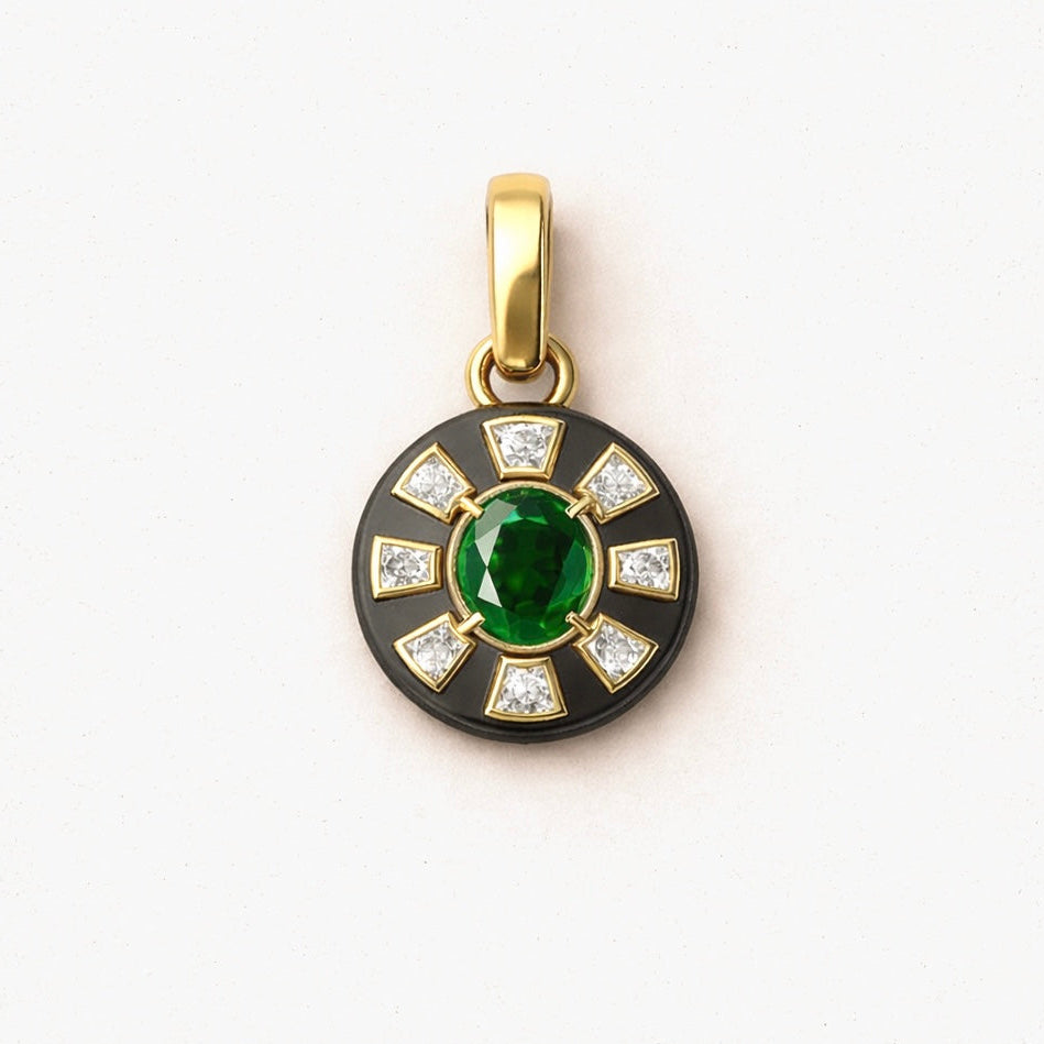 Tsavorite Deco Double Flip Pendant