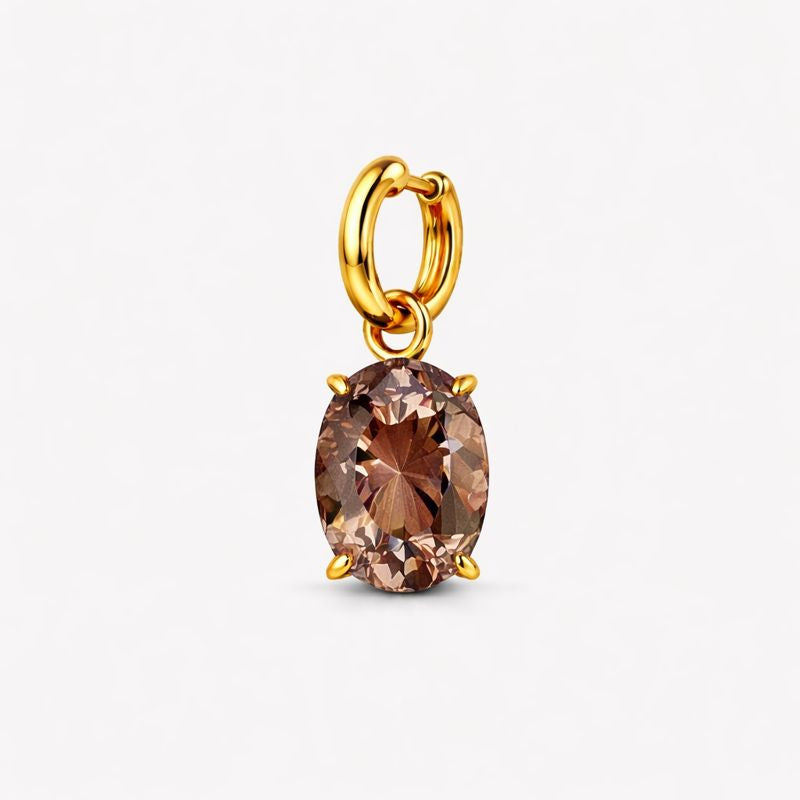 Brown Topaz Single Mini Ear Pendant