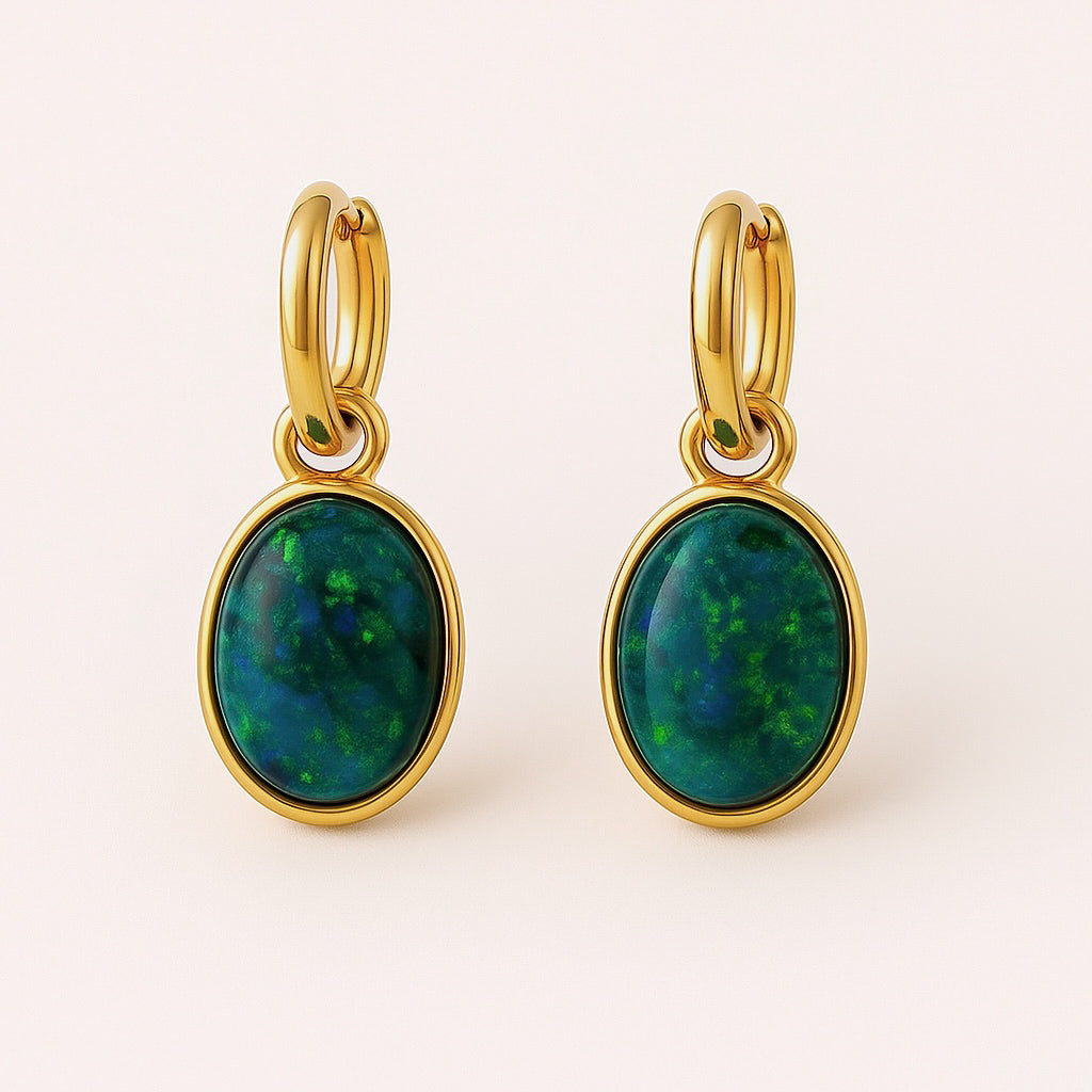 Mini pendentifs d'oreilles en opale de Boulder