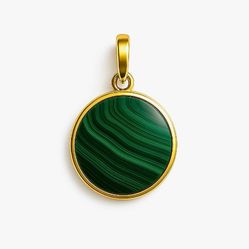 Malachite Double Flip Pendant (Round)