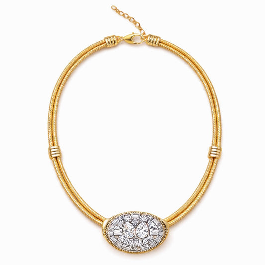 White Diamond Mosaic Cord Pendant