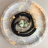 Concave-Cut Green Amethyst Silk Cord Pendant - Black