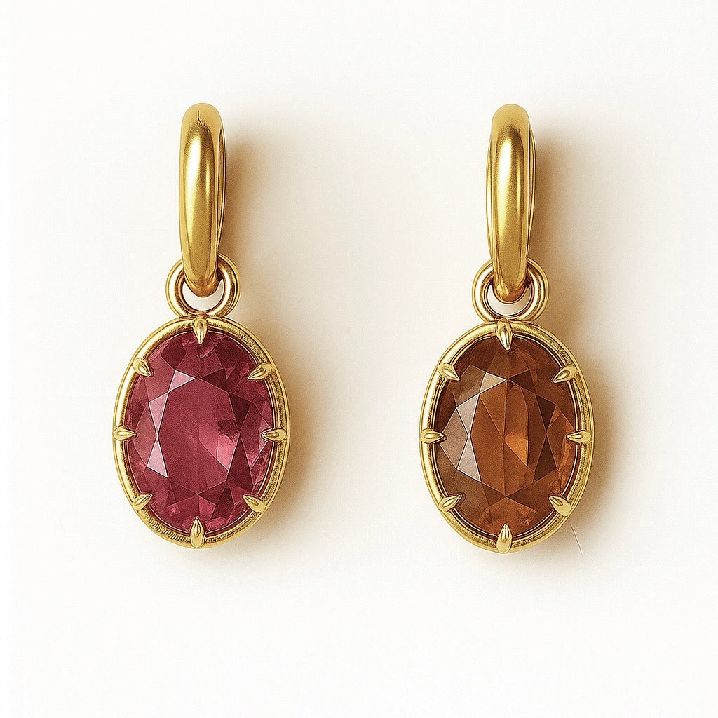 Mismatched Tourmaline Mini Ear Pendants