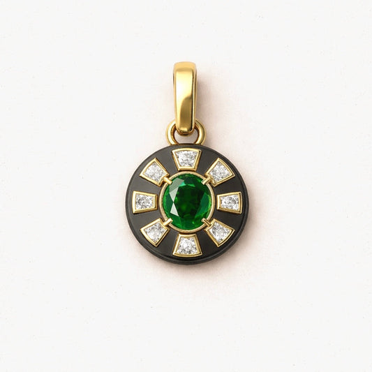 Tsavorite Deco Double Flip Pendant