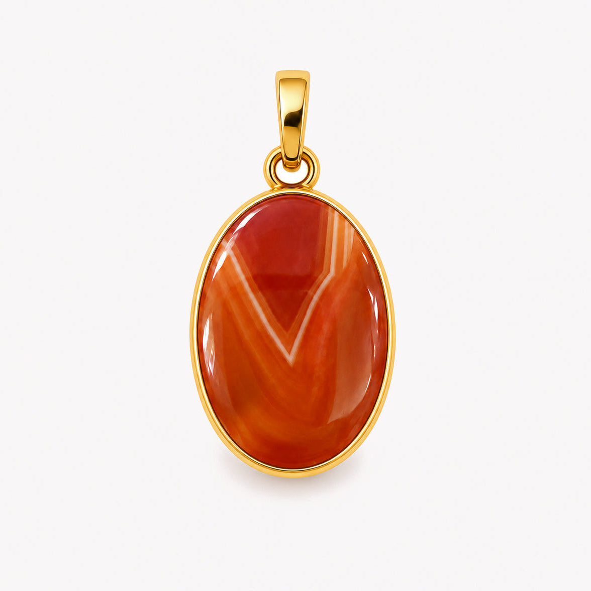 Orange Banded Agate Double Flip Pendant