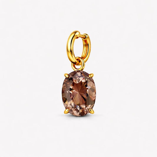 Brown Topaz Single Mini Ear Pendant