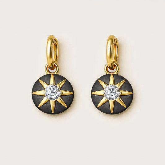 Diamond Sunburst Mini Ear Pendants