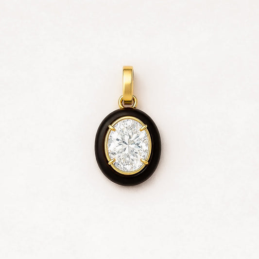 Diamond in Onyx Double Flip Pendant