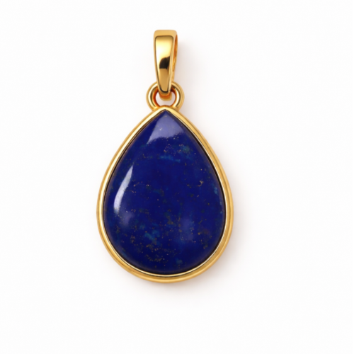 Pendentif double rabat en forme de poire lapis