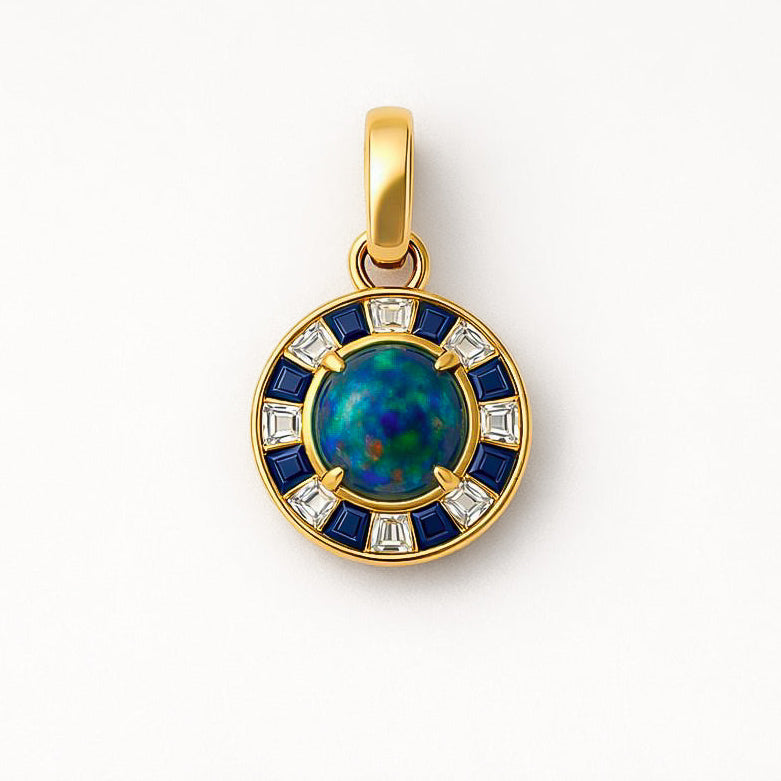 Boulder Opal Double Flip Pendant