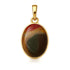 Pendentif double rabat en agate rubanée (ovale)