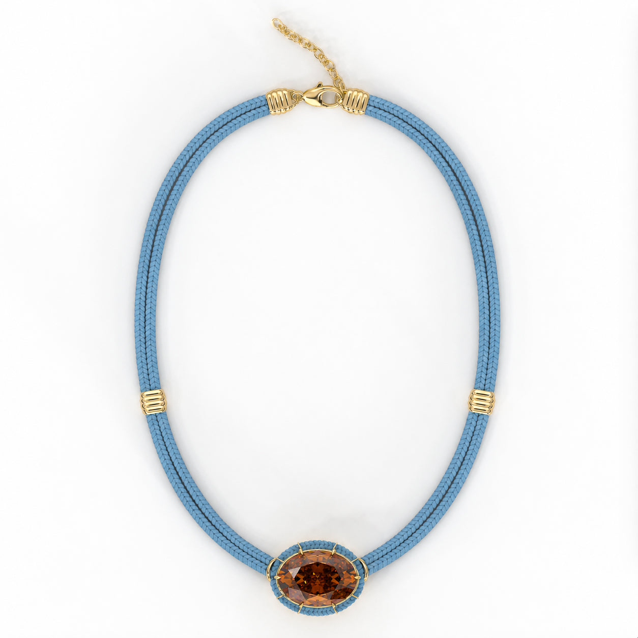 Madeira Citrine Silk Cord Pendant - Light Blue