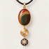 Banded Agate and Diamond Fixed Pendant