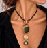 Banded Agate and Diamond Fixed Pendant