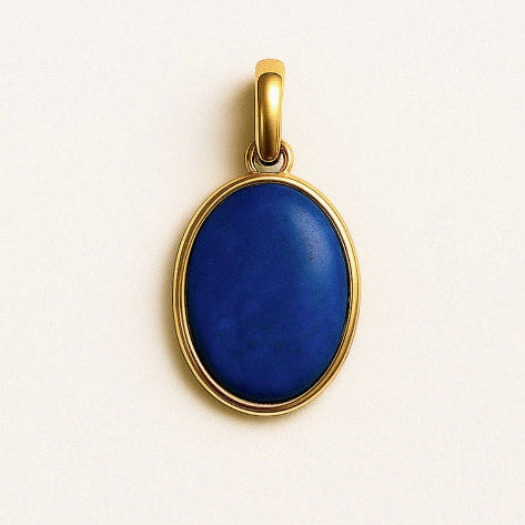 Pendentif double rabat en lapis-lazuli (ovale)