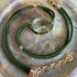 Green Amethyst Silk Cord Pendant - Dark Green