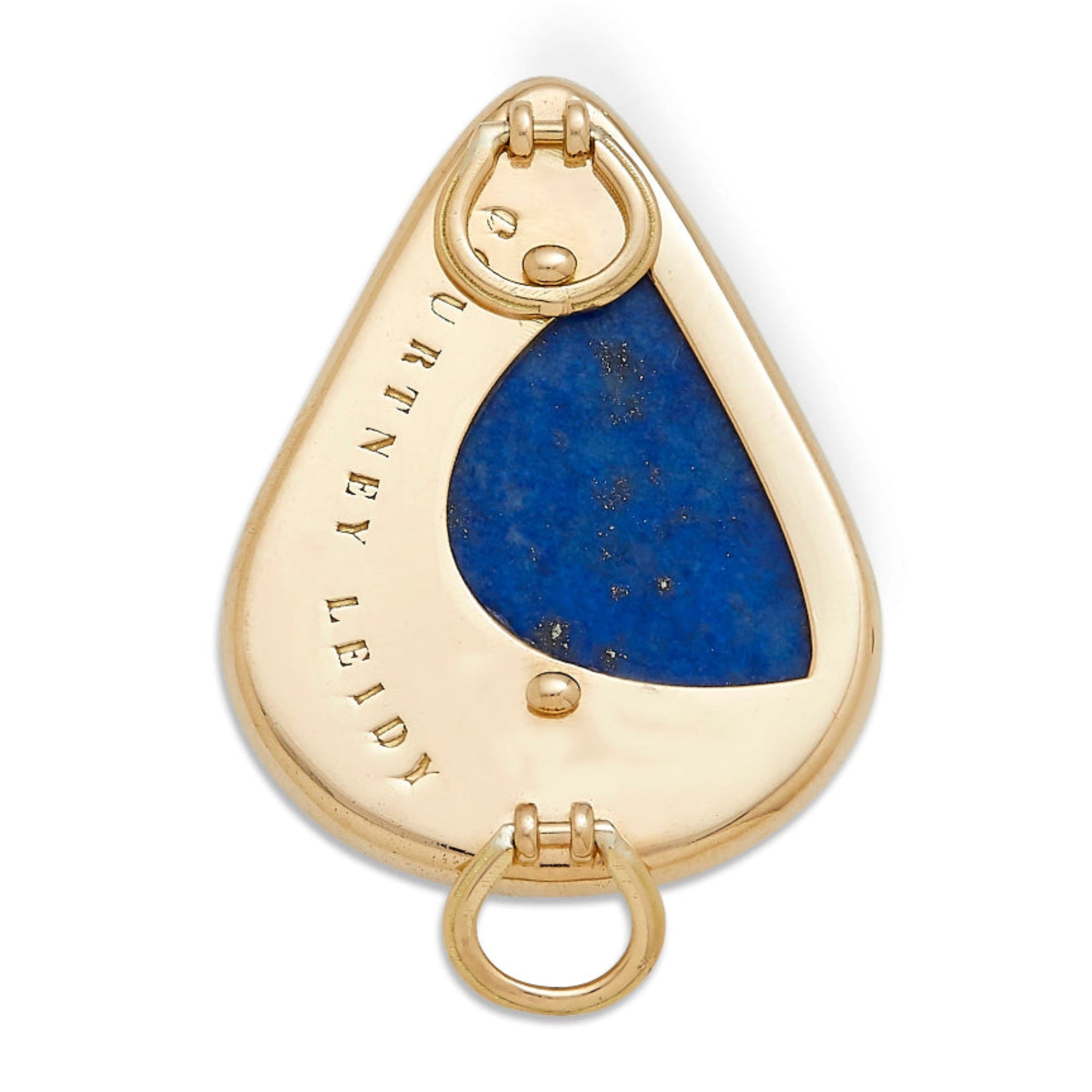 Pendentif double rabat en forme de poire lapis