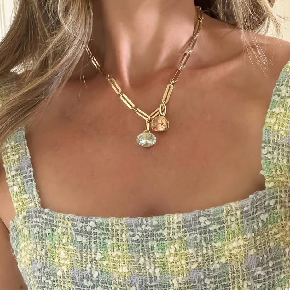 Green Amethyst Double Flip Pendant