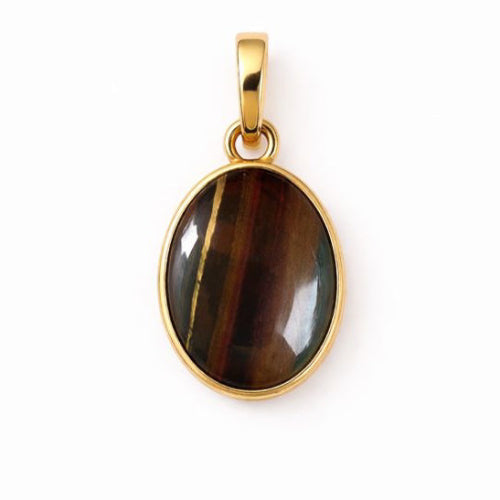 Pendentif double rabat œil de tigre