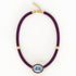 Pendentif cordon de soie topaze bleue - Prune