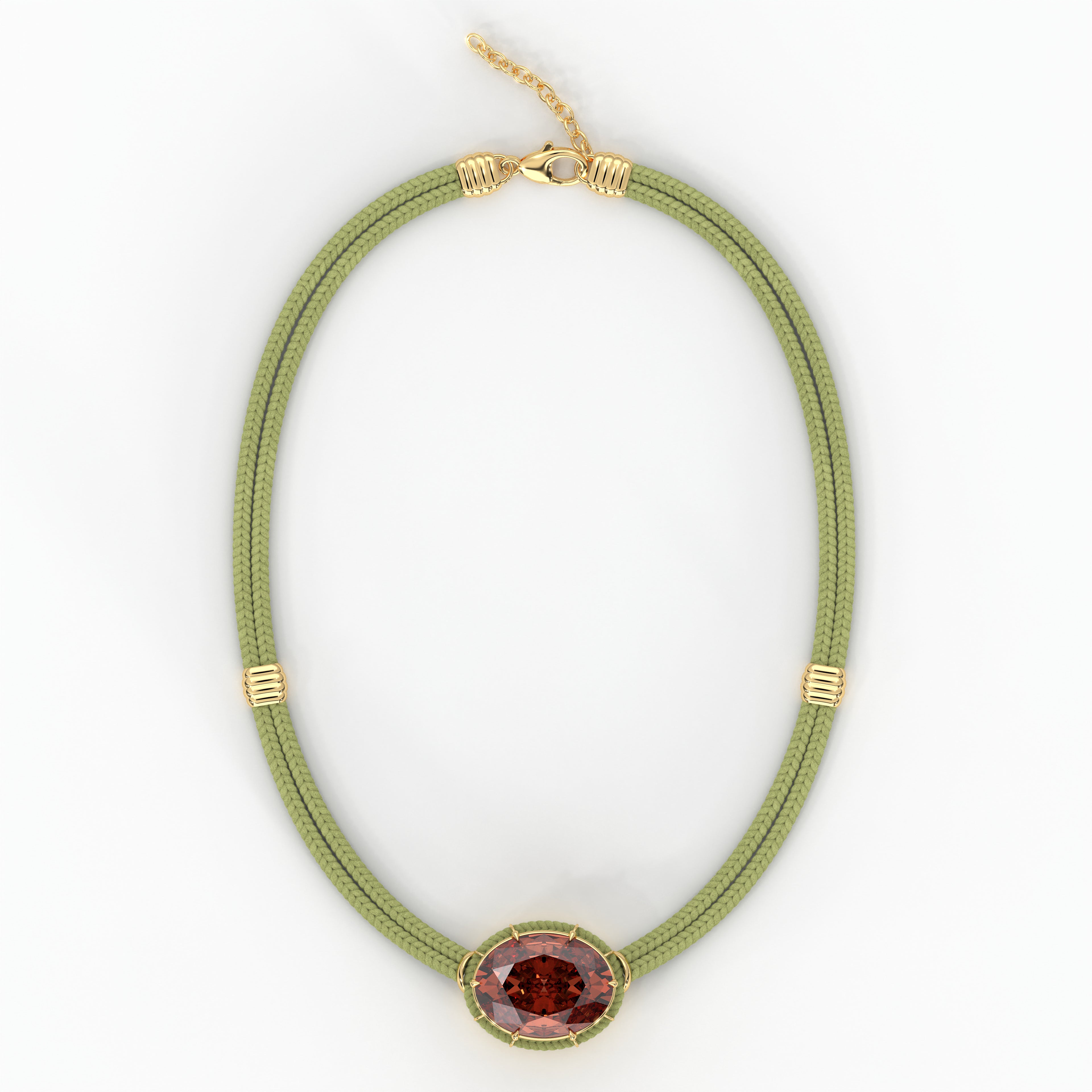 Madeira Citrine Silk Cord Pendant - Lime Green
