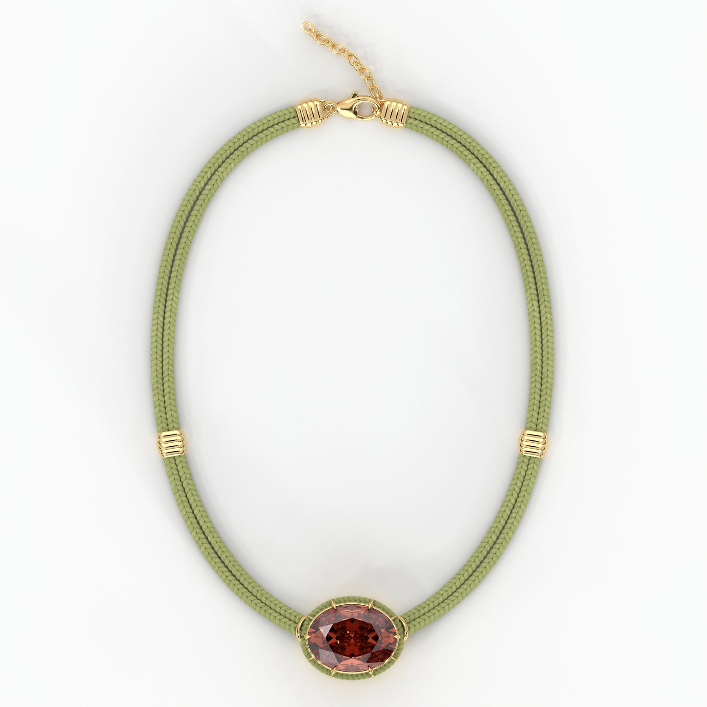 Madeira Citrine Silk Cord Pendant - Lime Green