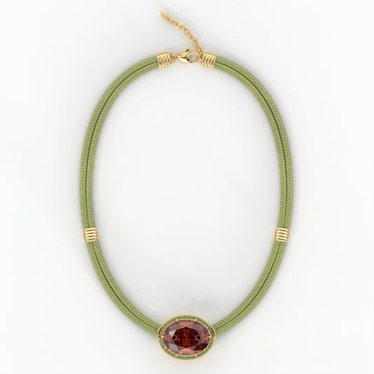 Madeira Citrine Silk Cord Pendant - Lime Green